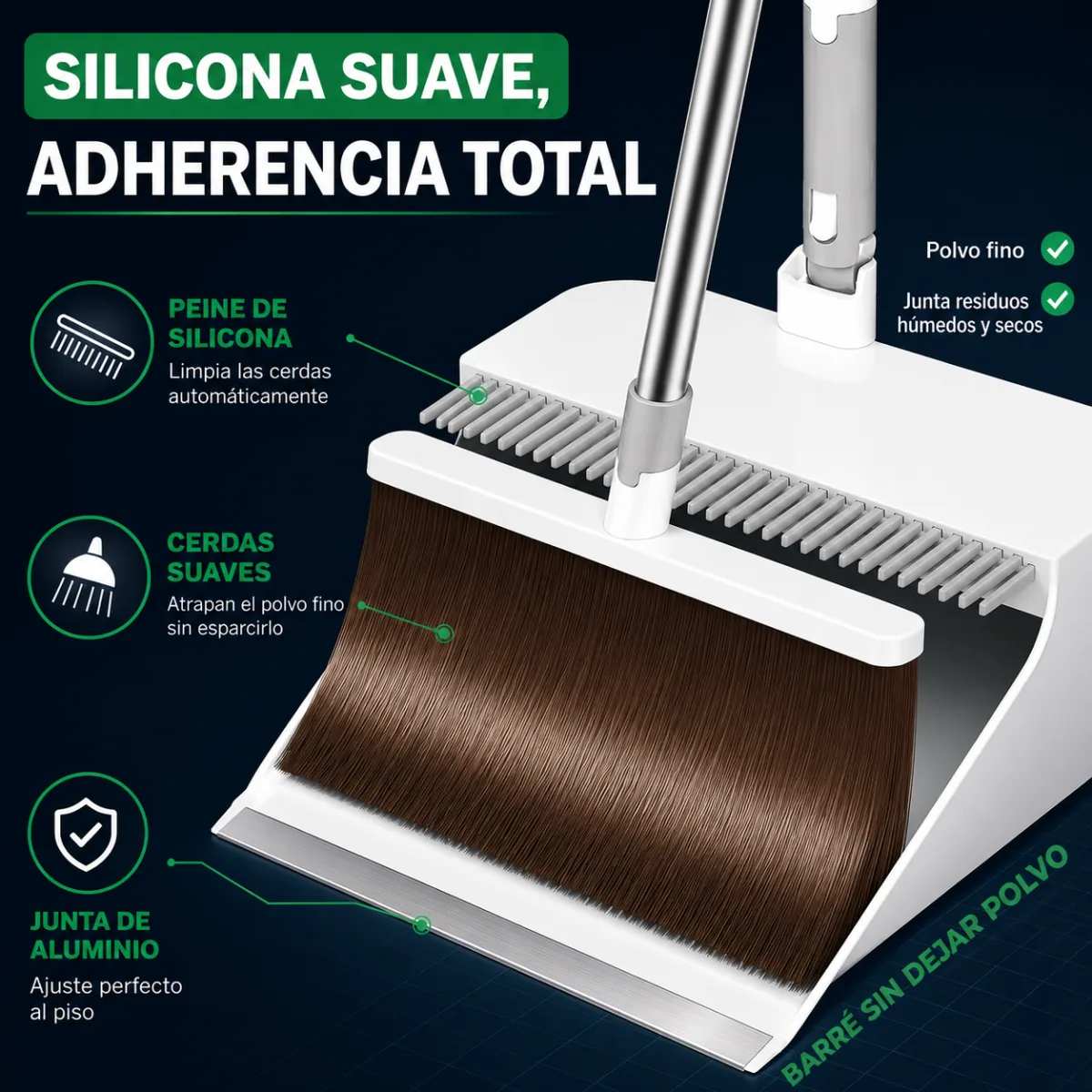 Peine de silicona y cerdas suaves
