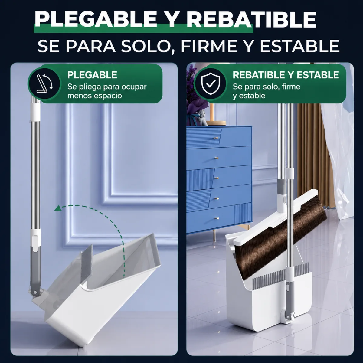 Plegable y rebatible, se para sola