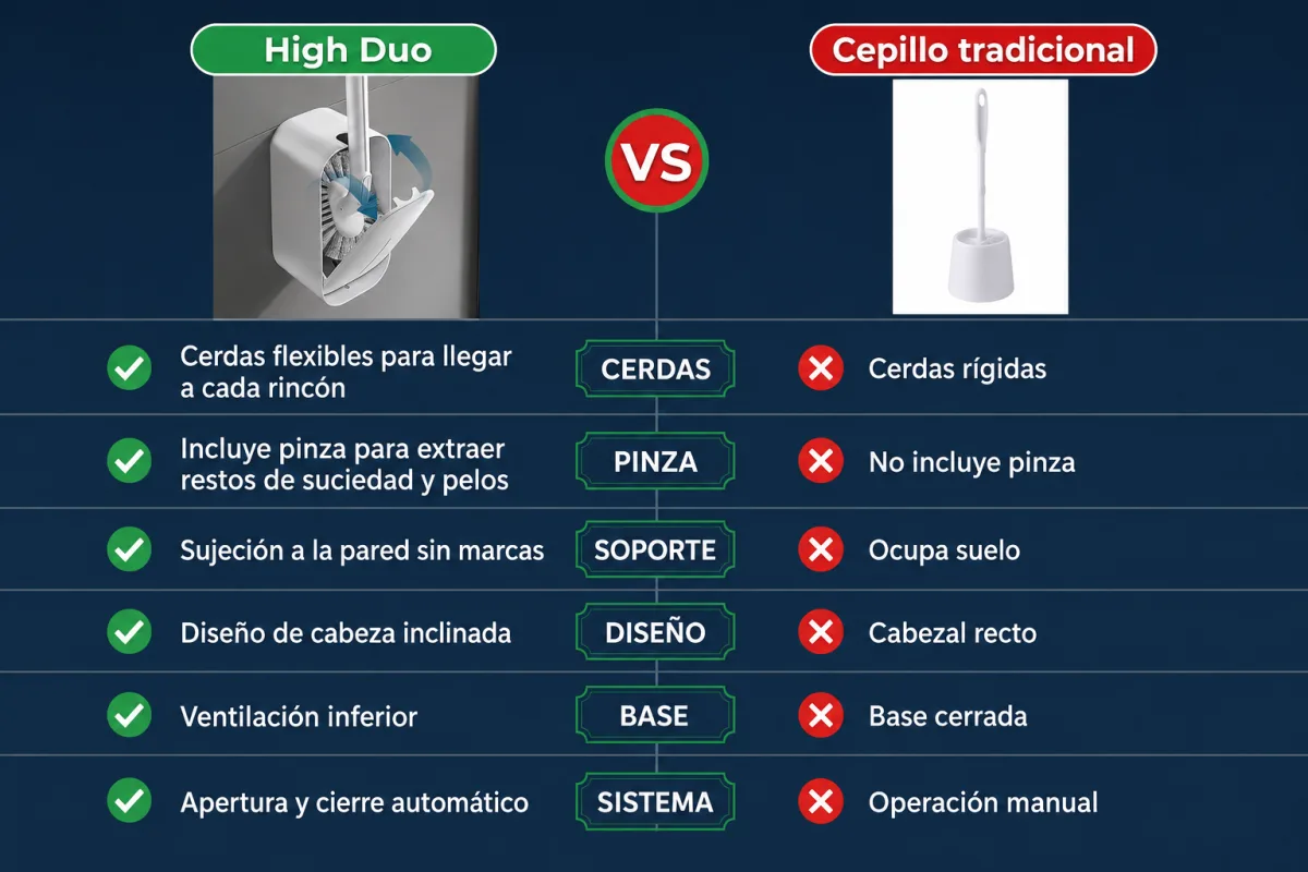 Comparativa High Duo vs cepillo tradicional