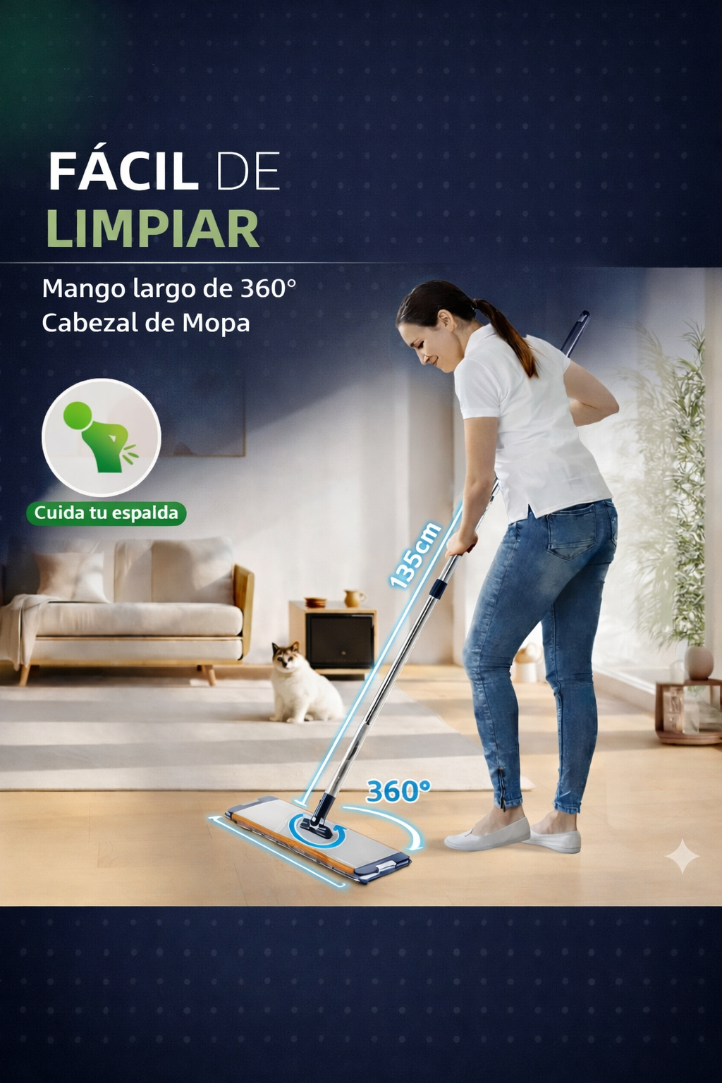 Fácil de limpiar - rotación 360°